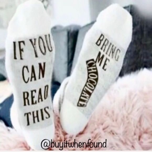 $12 or 2/$18 If You Can Read This Bring Chocolate Socks - Picture 3 of 3